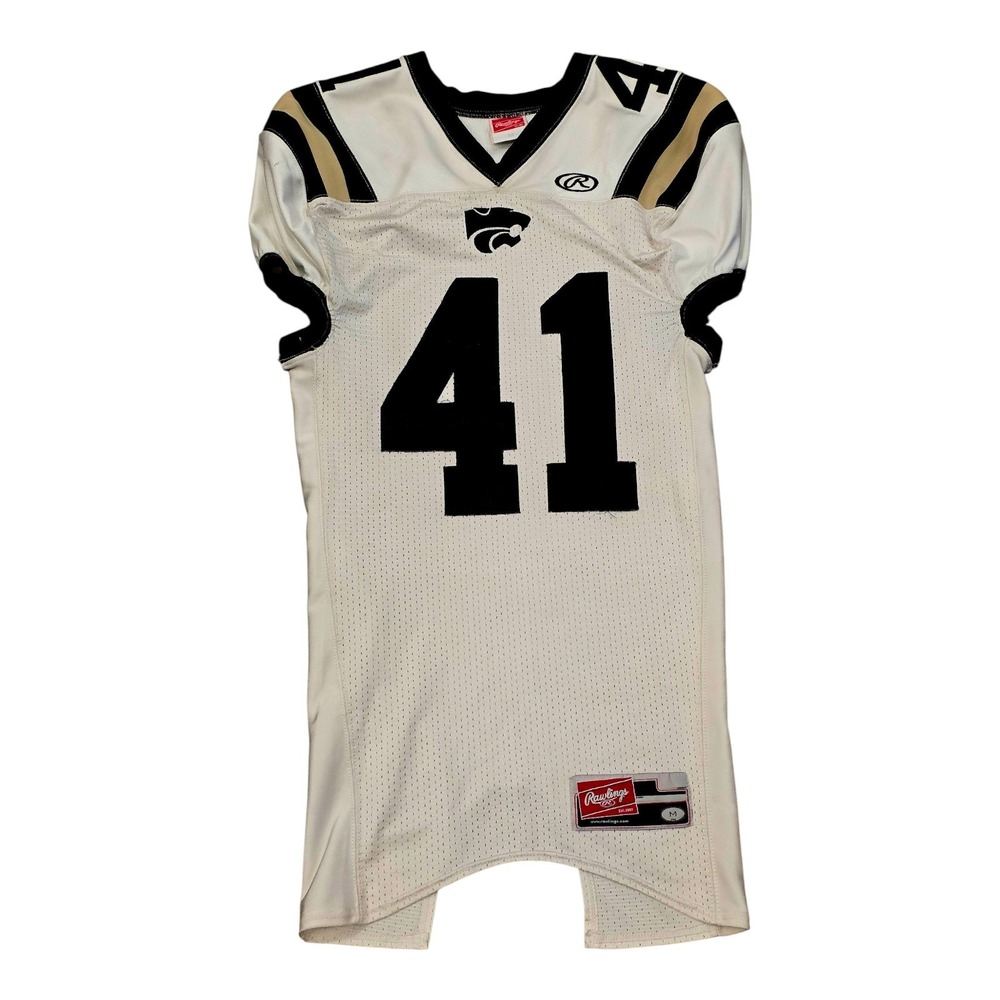Vintage Wildcats Rawlings Football Pro Cut Jersey White Black Gold Medium #41